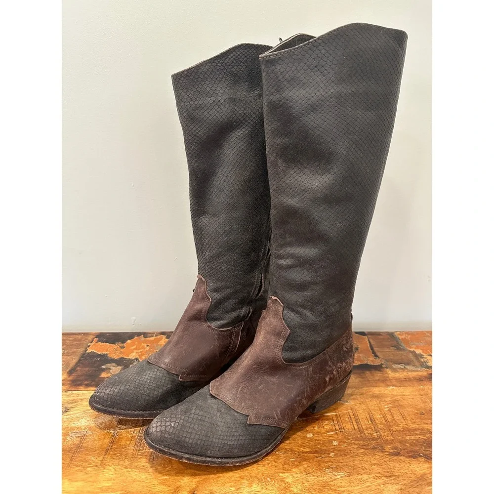 Vintage Matisse Leather Cowboy Boots Sz 10‎ Rare Two Tone Western High End $400